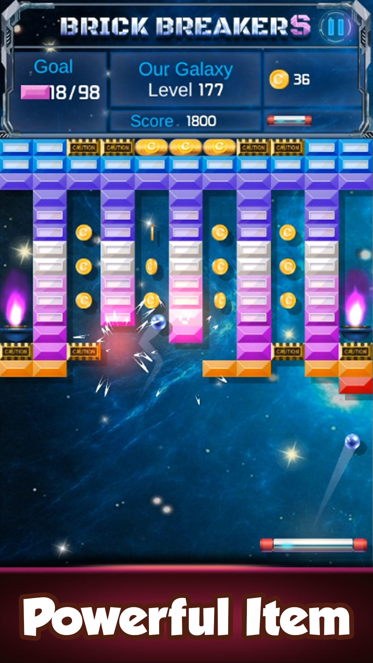 Brick Breaker : Space Outlaw Game Screenshot
