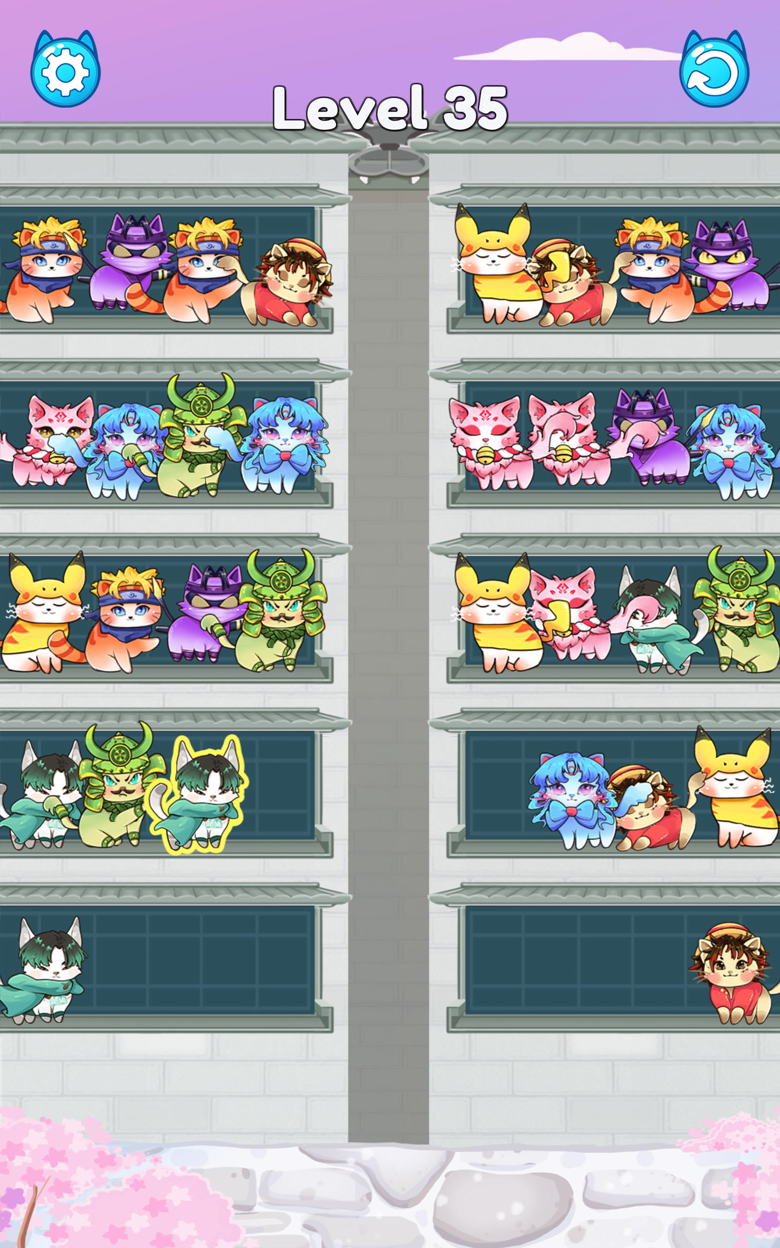 猫の並べ替え色：クラシックパズル ゲームのスクリーンショット