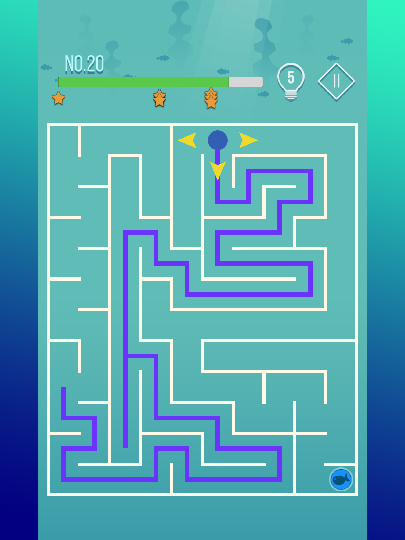 미로찾기-고래와 물고기들 게임 스크린샷