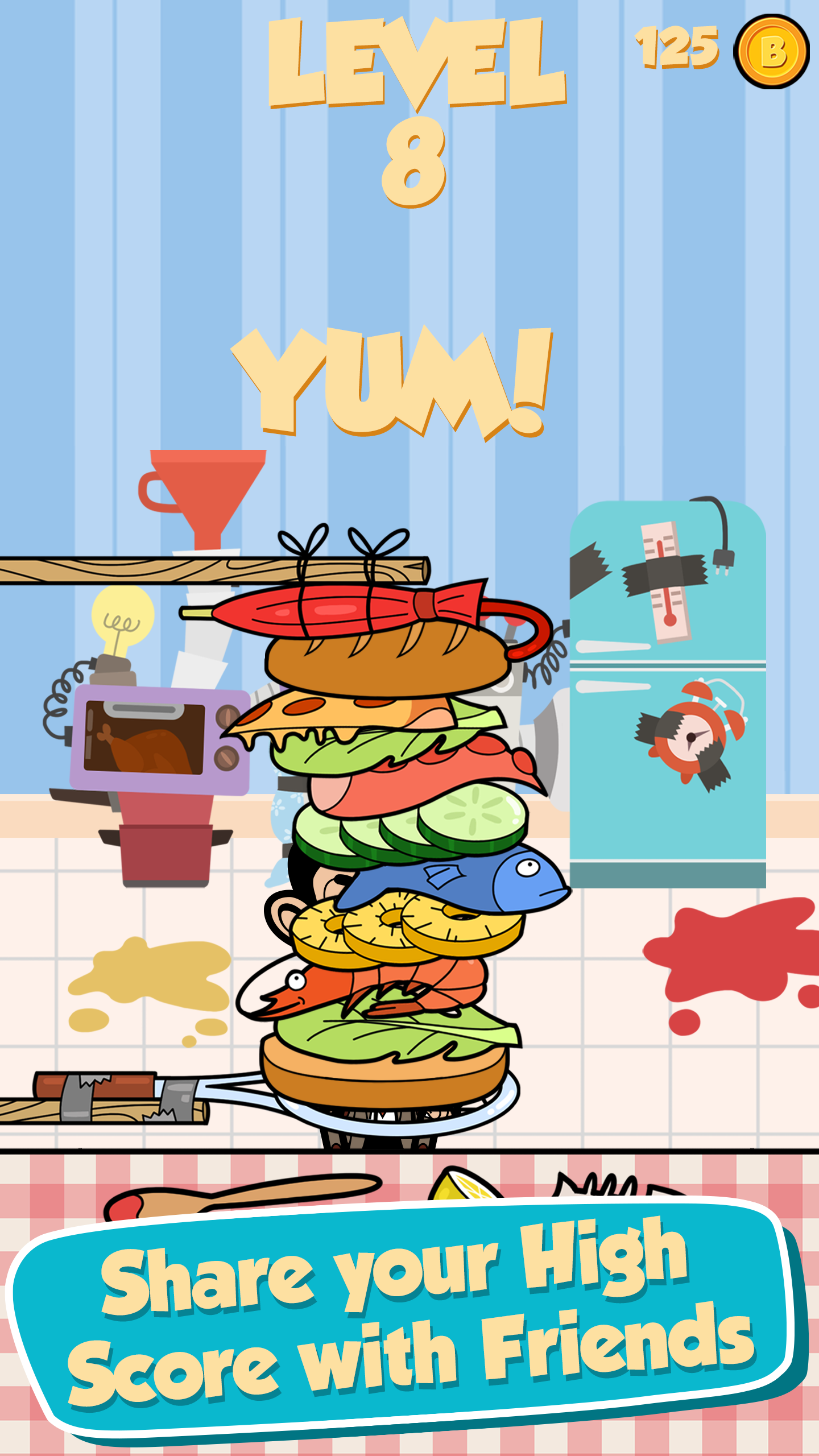 Mr Bean - Sandwich Stack Game Screenshot