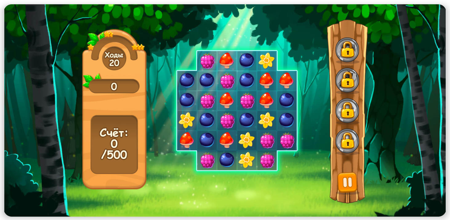 Match 3 in the forest Game Screenshot