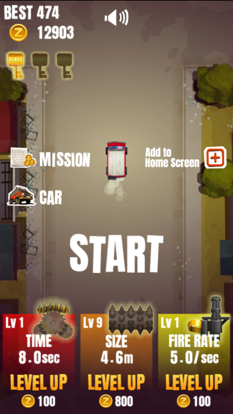 Zombie Van Smash ゲームのスクリーンショット