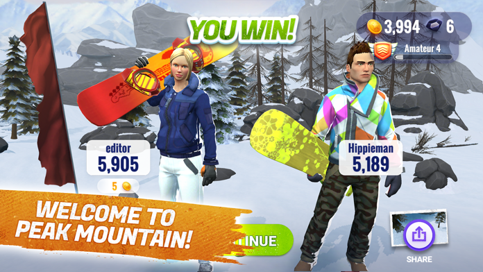 Peak Rider Snowboarding Game Screenshot