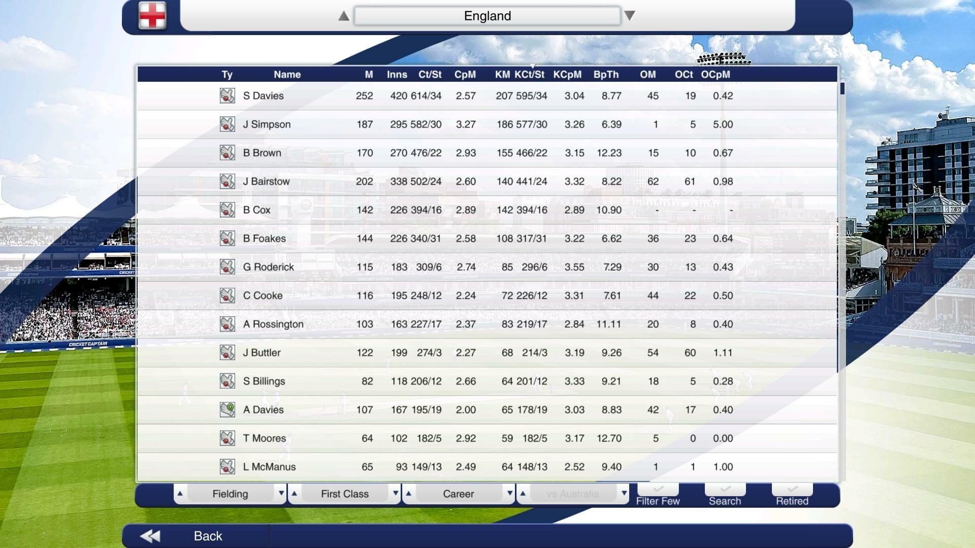 Cuplikan Layar Game Cricket Captain 2023