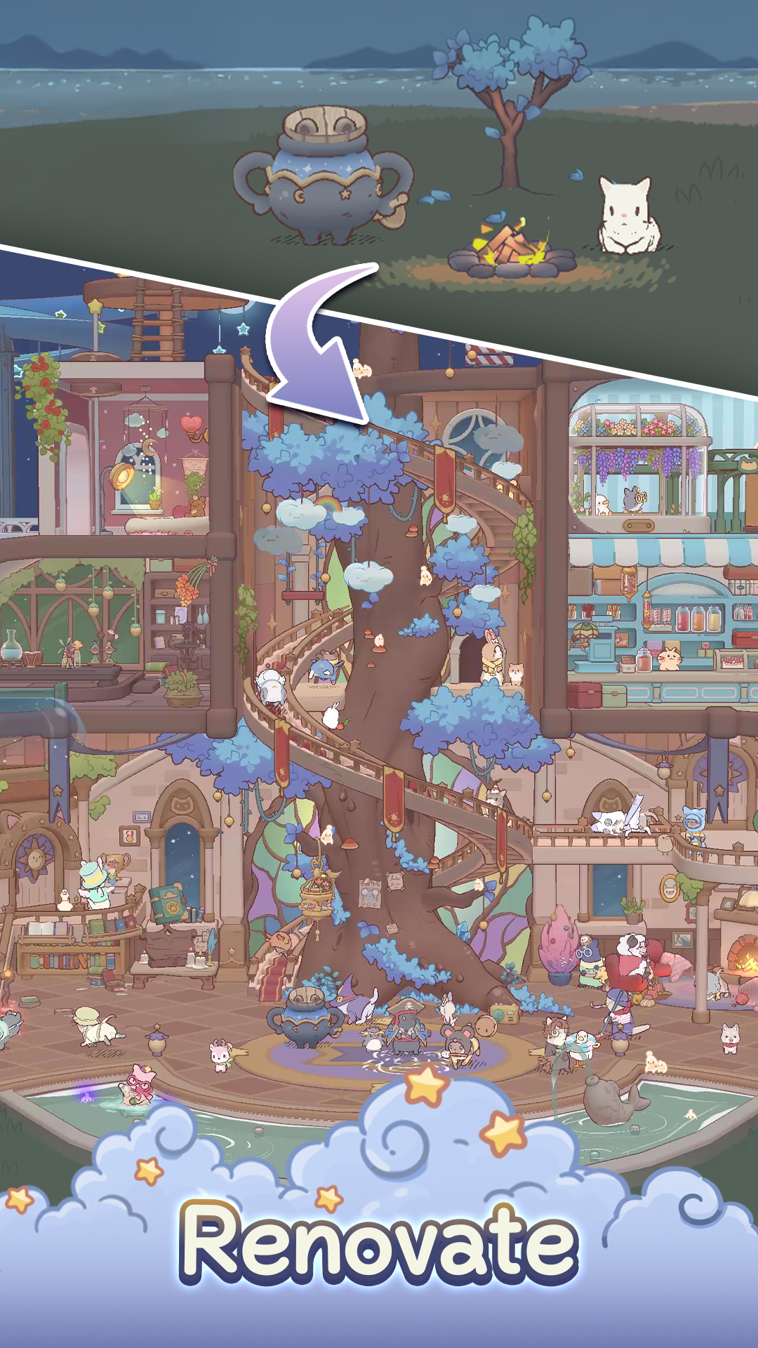 Cuplikan Layar Game Cats & Soup: Merge MagicRecipe