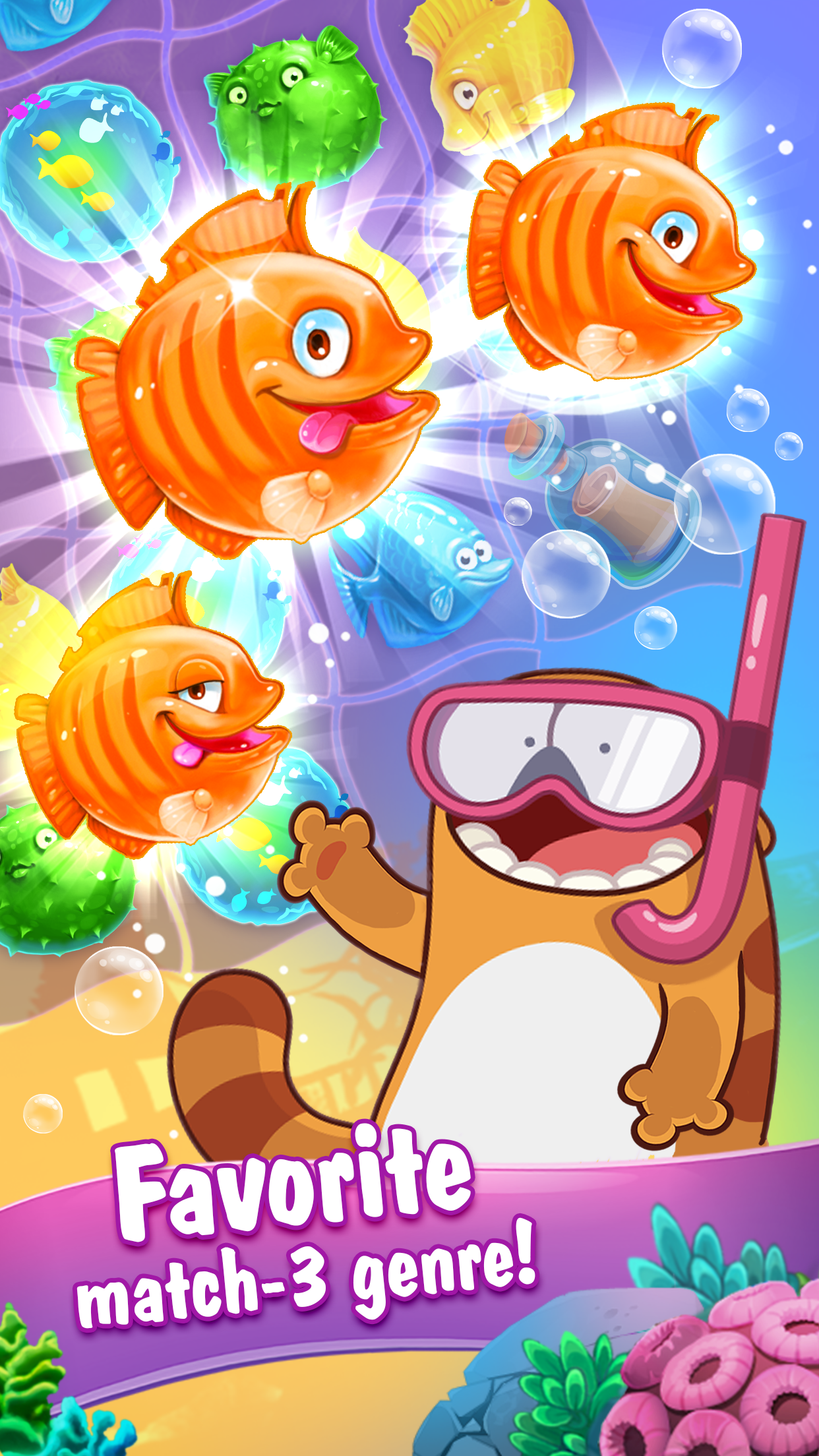 Viber Mermaid Puzzle Match 3 Game Screenshot
