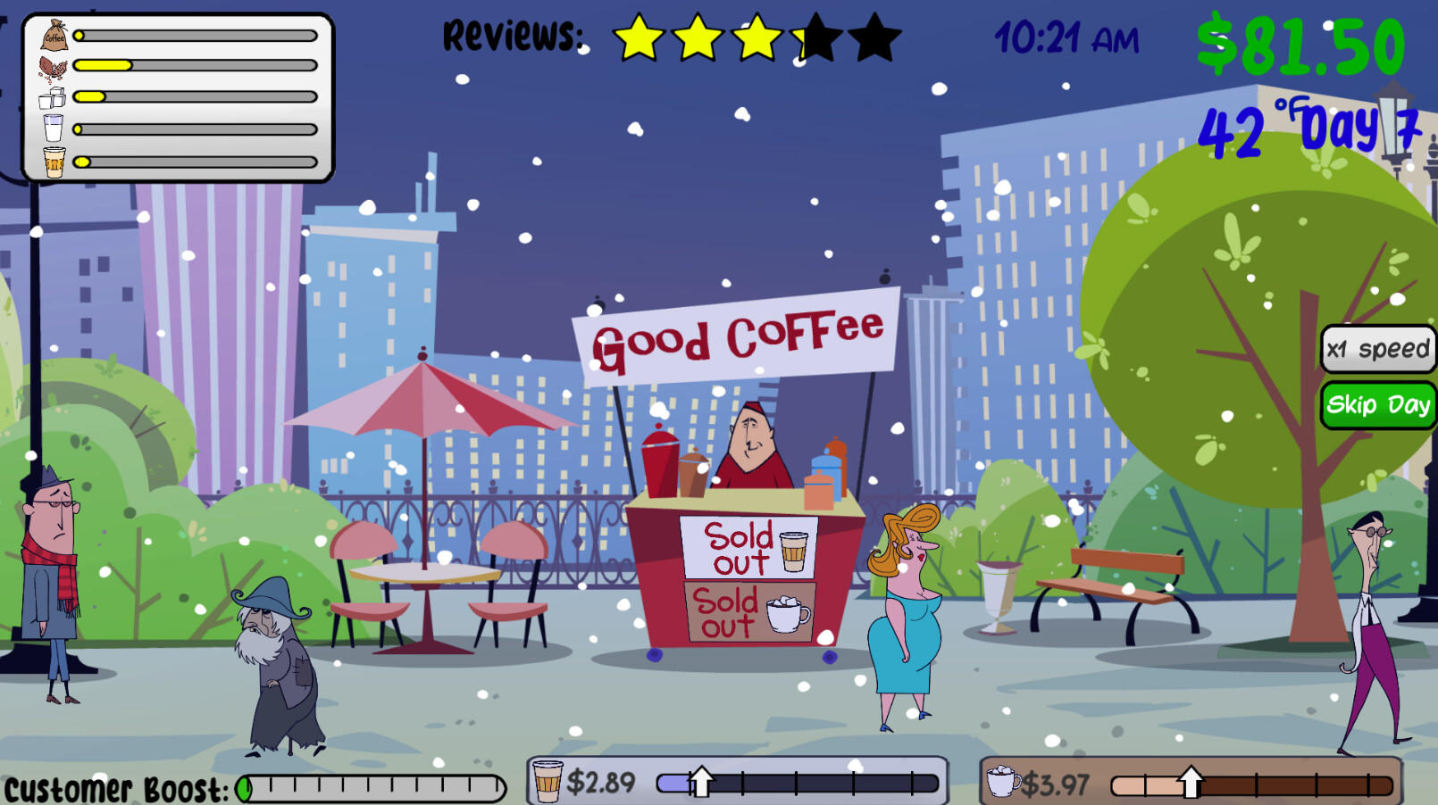 Screenshot of Sasha's Stupid Coffee Shop