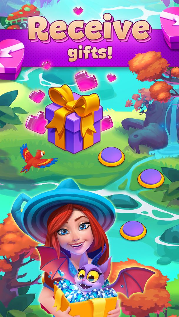 Charms of the Witch: Mystery Magic Match 3 Game 게임 스크린 샷