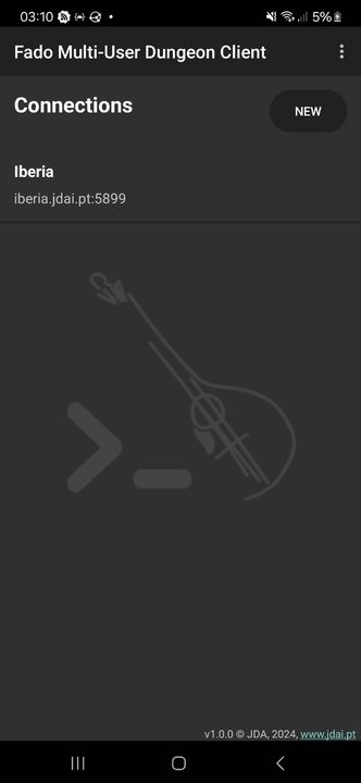 Fado MUD client Game Screenshot