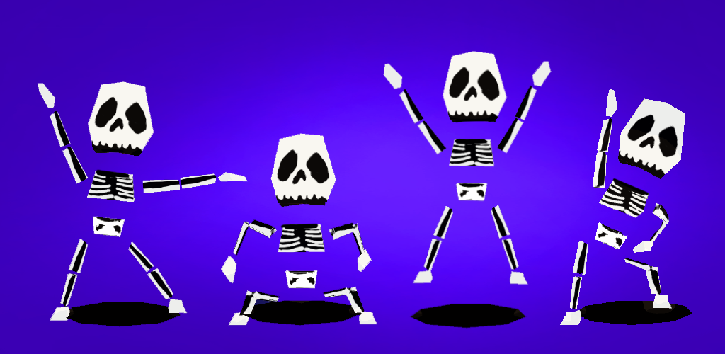 Screenshot dari video Skeleton Dance Party