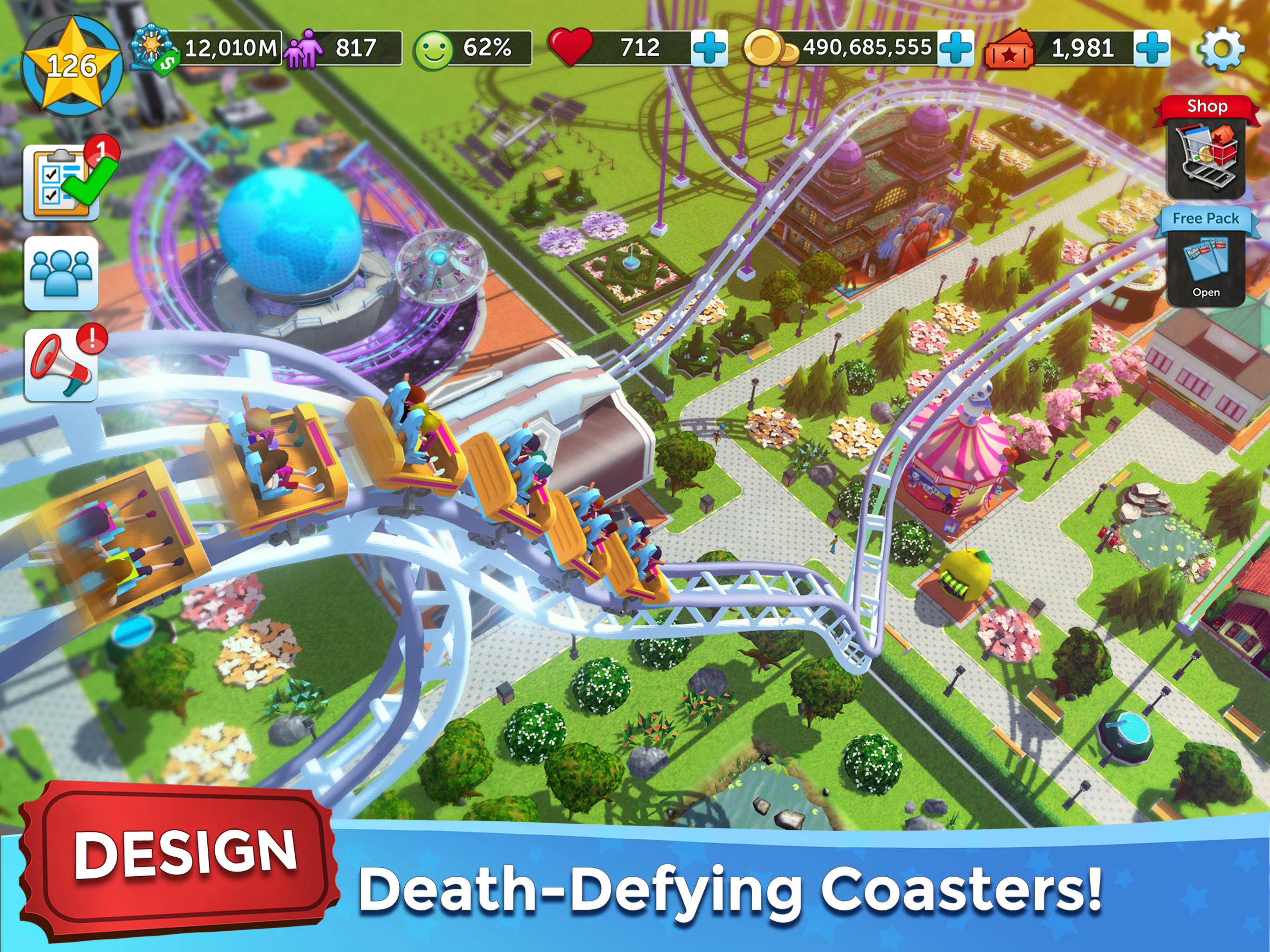 RollerCoaster Tycoon NETFLIX Game Screenshot