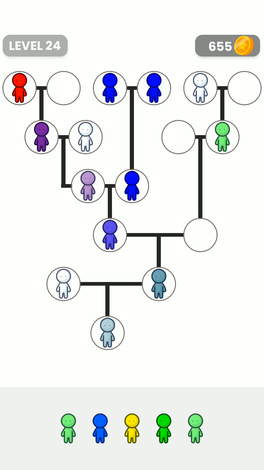 Colored Family Tree Game Screenshot