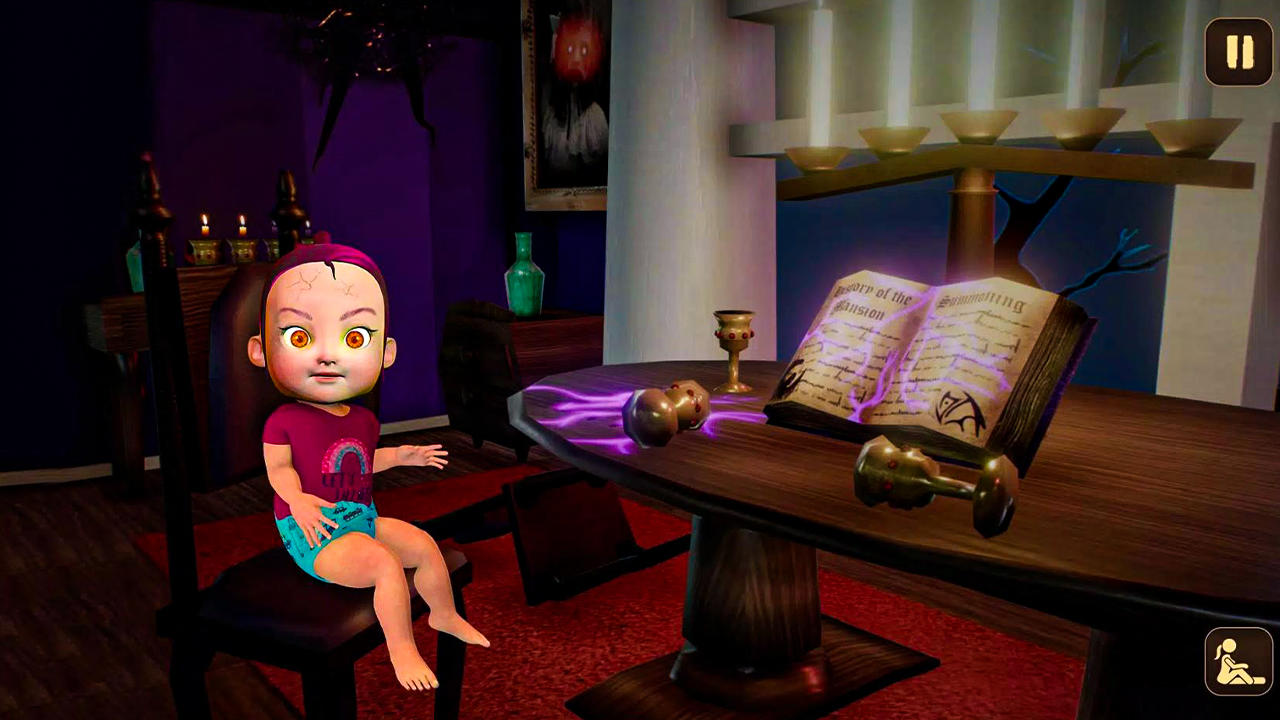 Screenshot of Baby in Pink Horror House Game