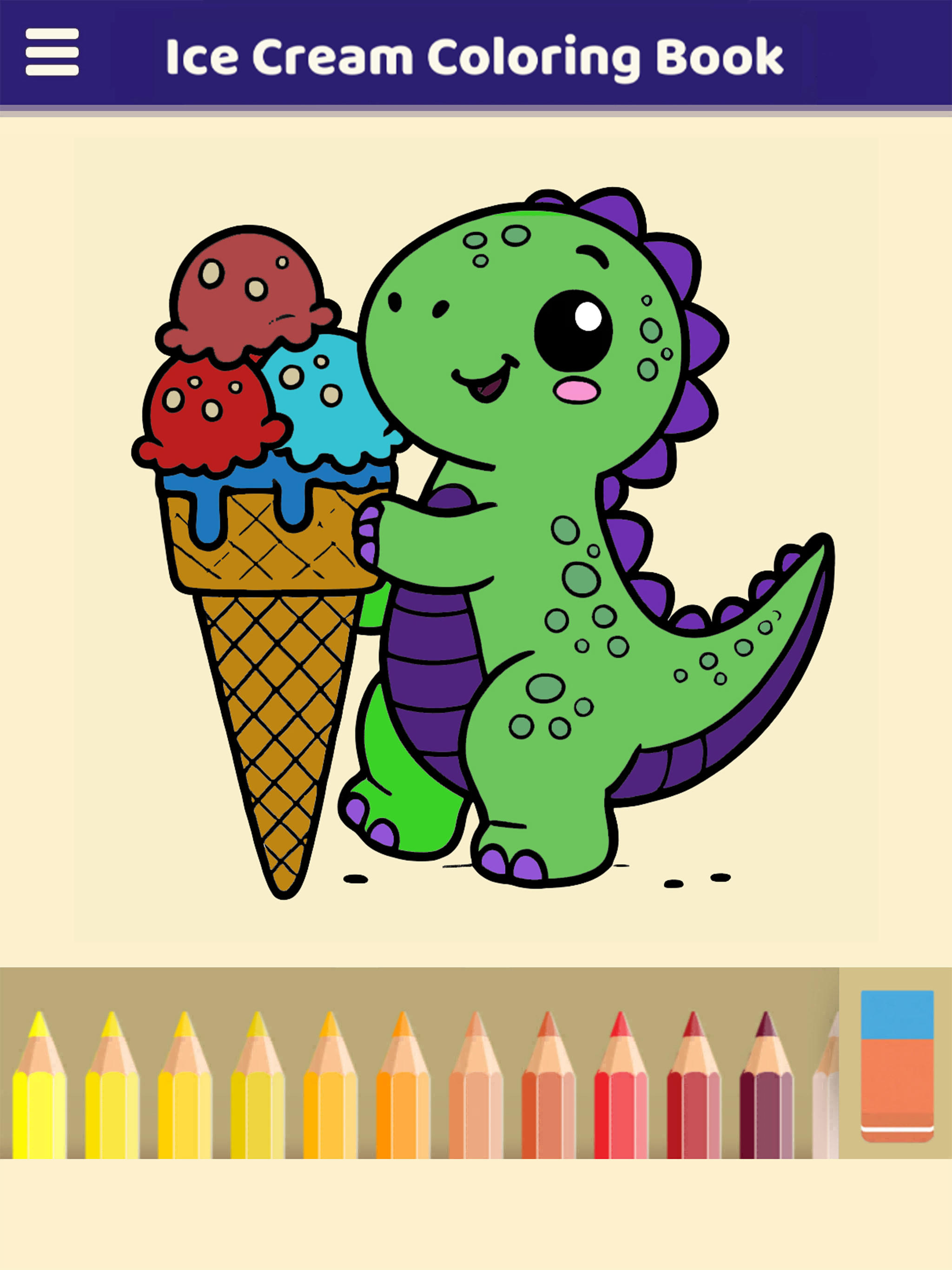My Ice Cream Coloring Book Game Screenshot
