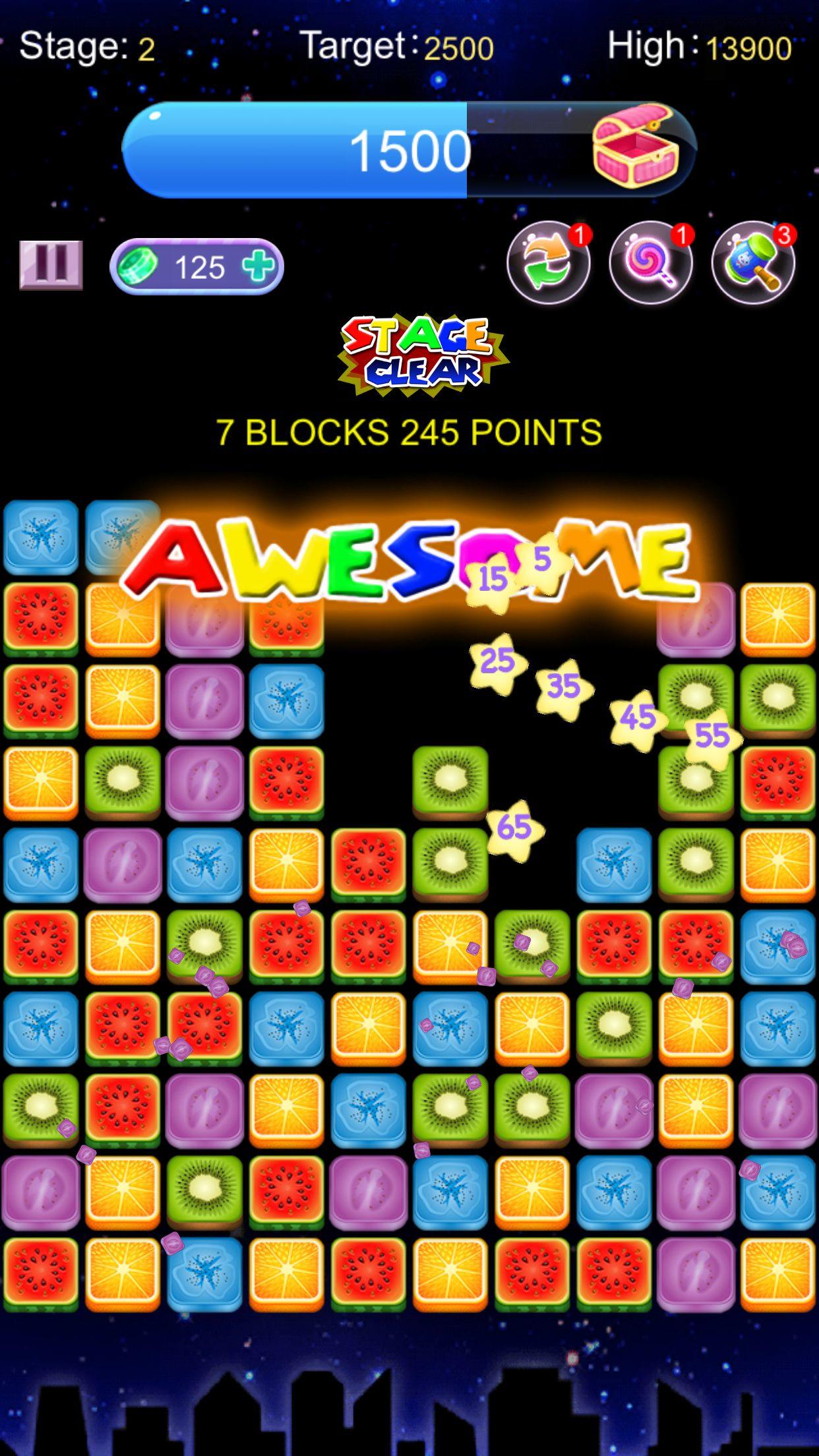 Pop Fruit Star Crush Game Screenshot