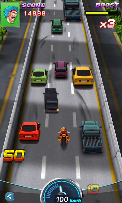 Скриншот игры Moto racing -  Traffic race 3D