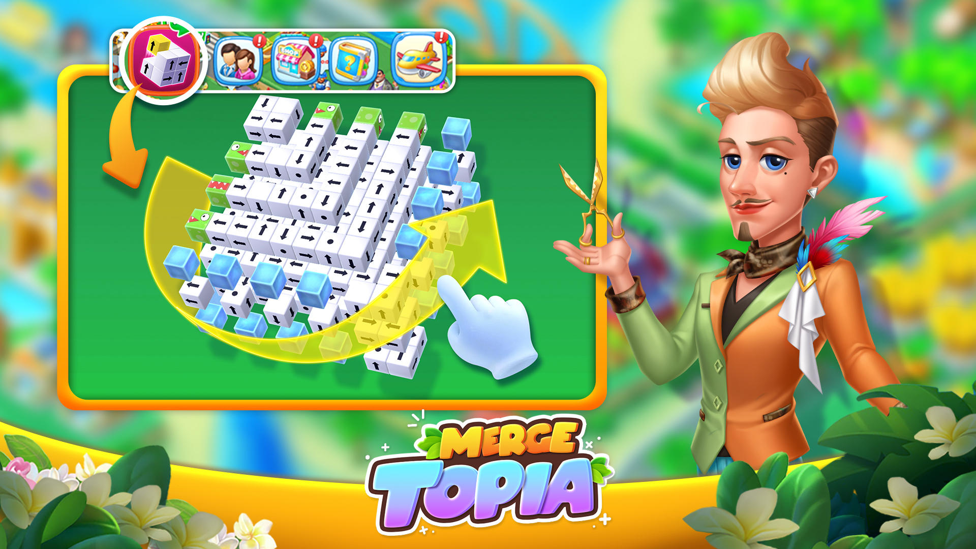 Merge Topia-Hotel Tycoon screenshot game