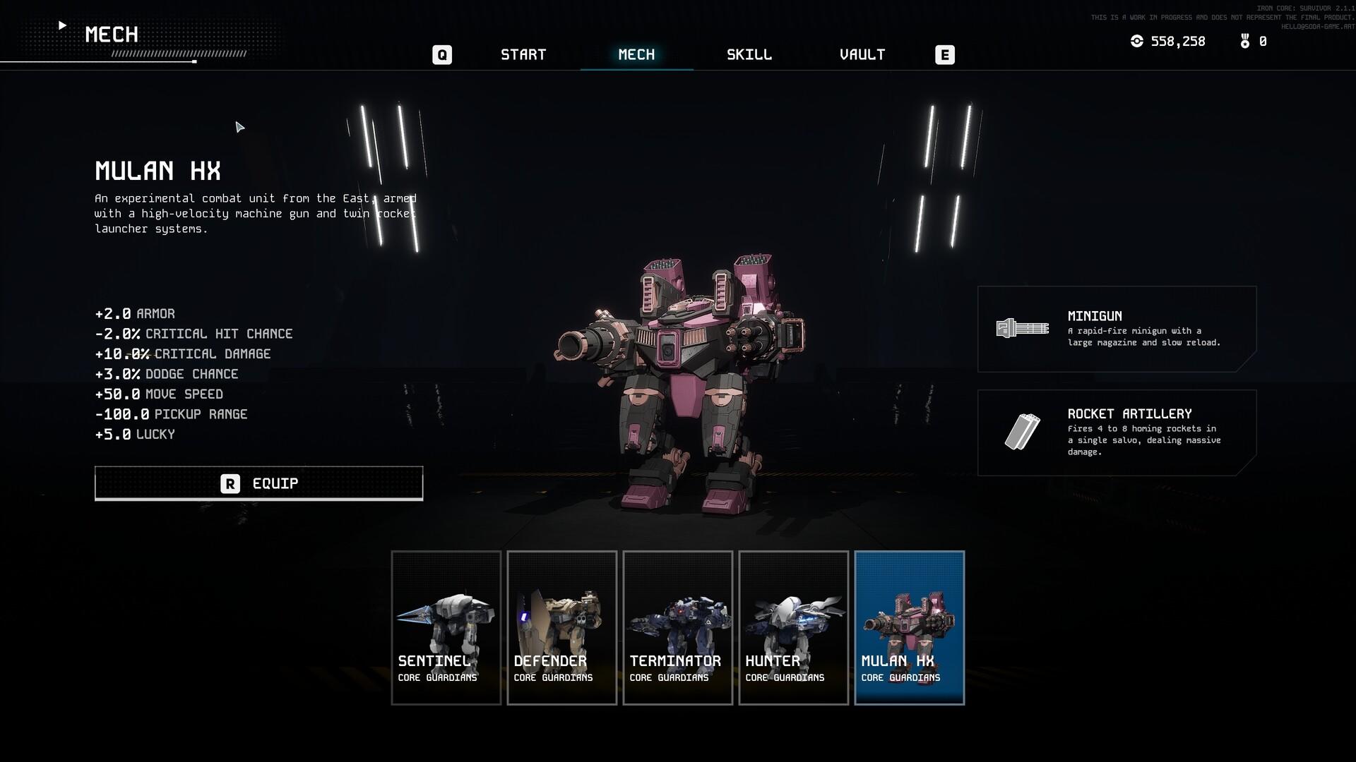 Iron Core: Mech Survivor Game Screenshot