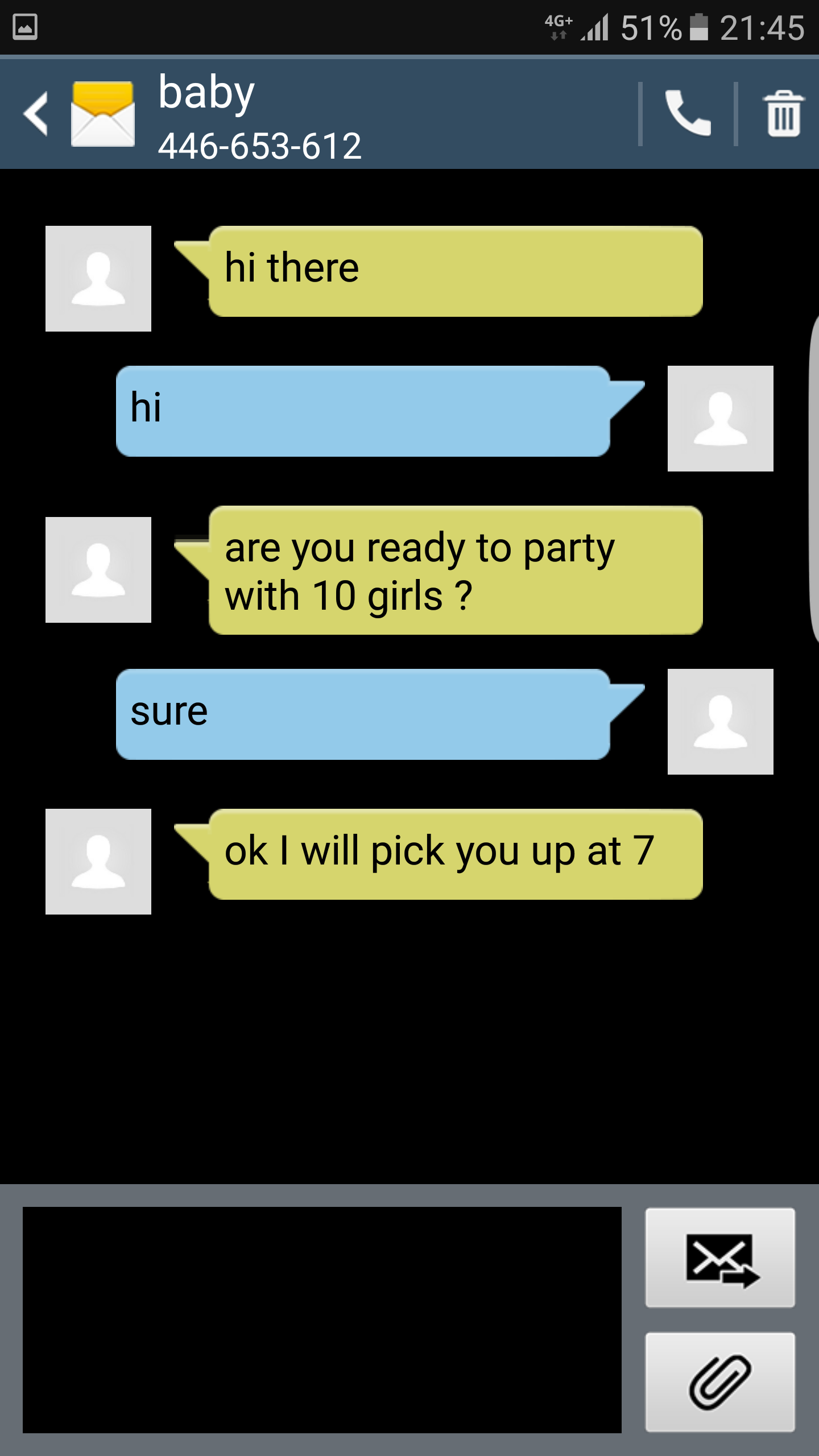 Screenshot of Fake Text Message