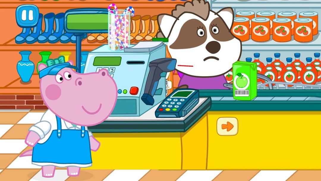 Hippo: Supermarket cashier screenshot game
