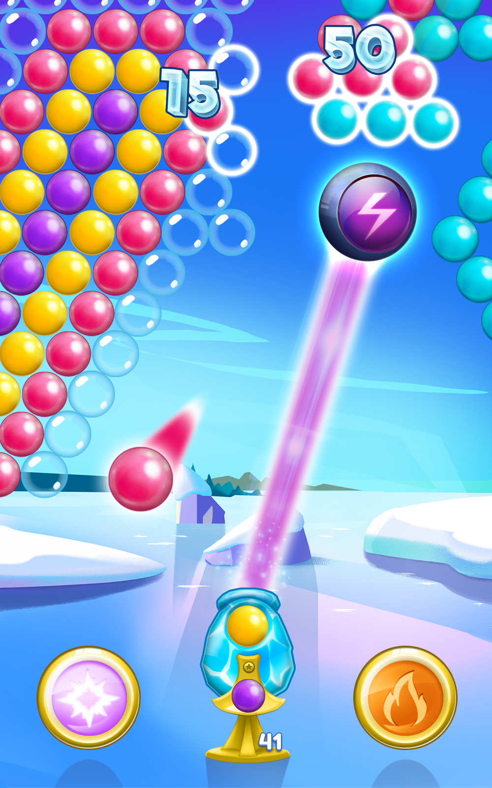 Icy Bubbles Game Screenshot
