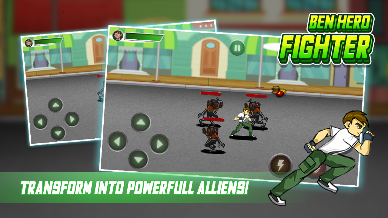 Little Ben Alien Hero - Fight Alien Flames Game Screenshot