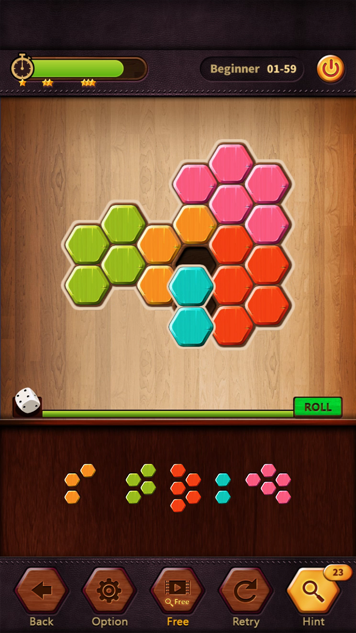 Wood Block Puzzle Hexa Game Screenshot