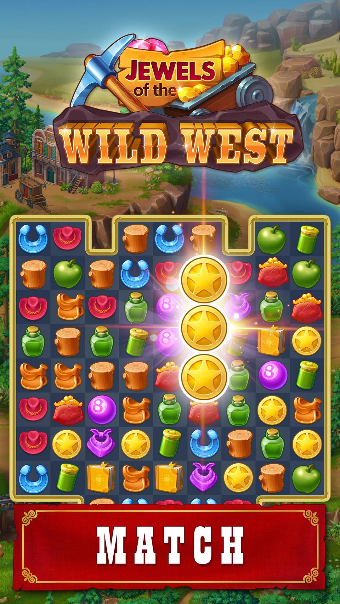 Screenshot 1 of Jewels of the Wild West: Match gems & restore town 1.31.3100