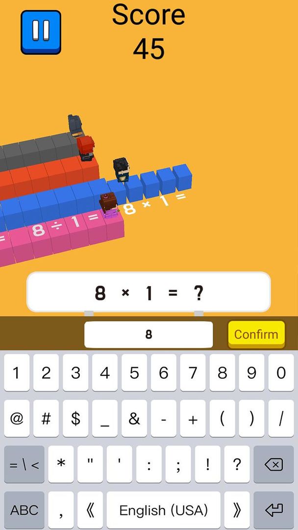 Screenshot of NumRush: Quick Math Number Puzzle Game, Type & Run