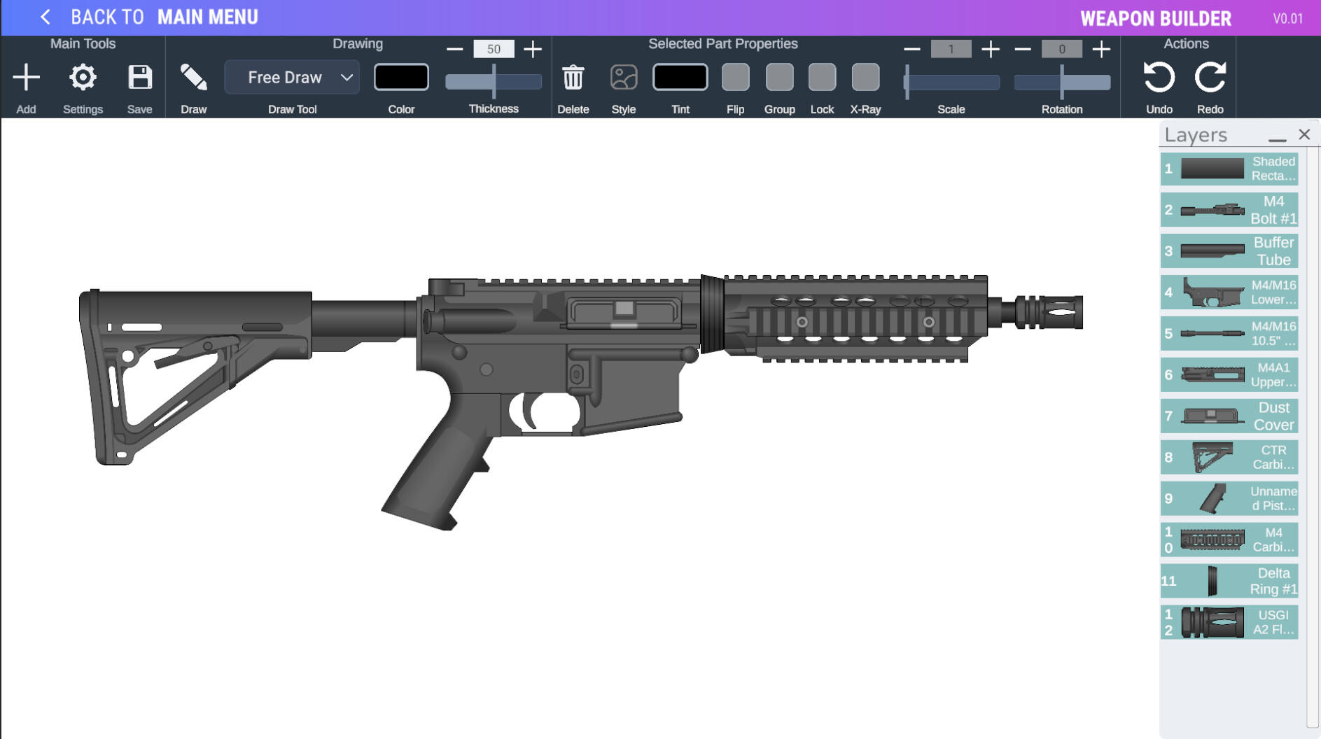 Screenshot of Weapon Builder