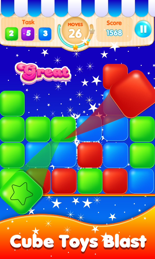 Toys Pop Blast Crush Cubes Game Screenshot