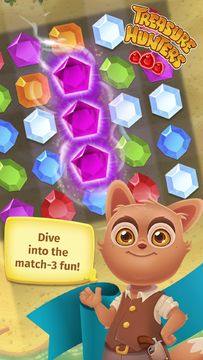 Cuplikan Layar Game Treasure Hunters: free match3 gems