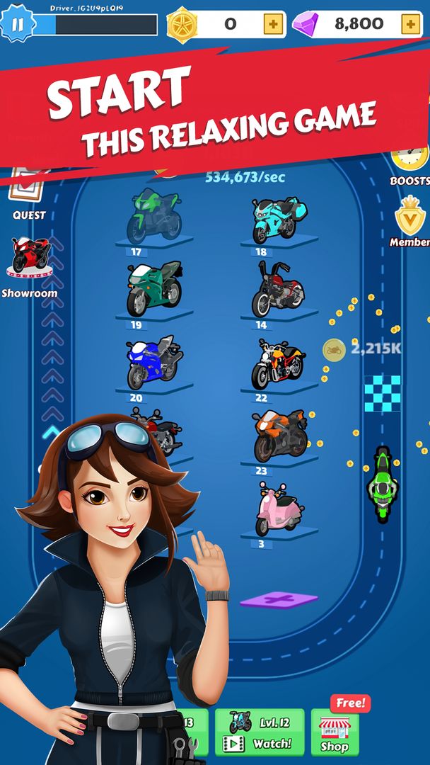 Screenshot of Merge Bike game Idle Tycoon