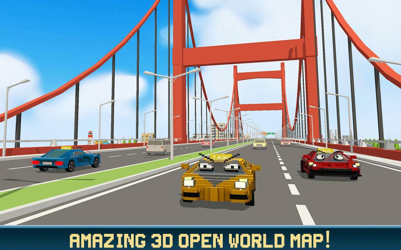 Mr. Blocky City Taxi SIM Game Screenshot