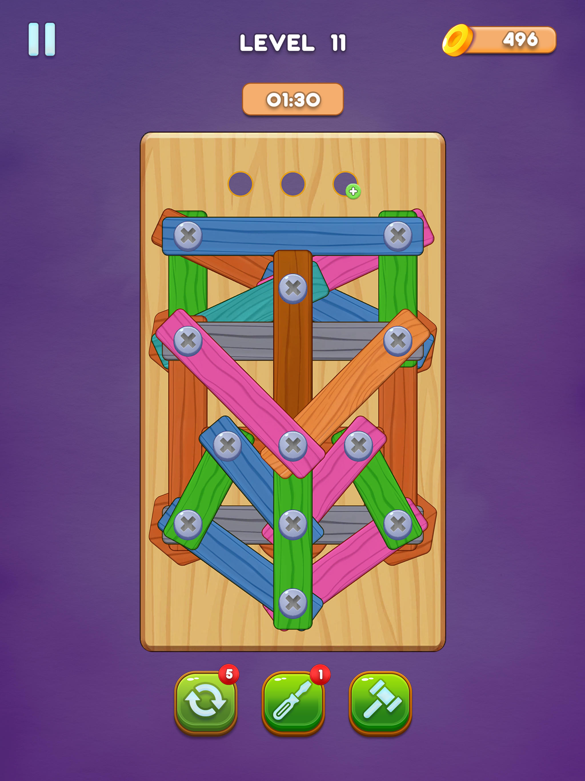 Unscrew Wood Puzzle: Screw Jam Game Screenshot