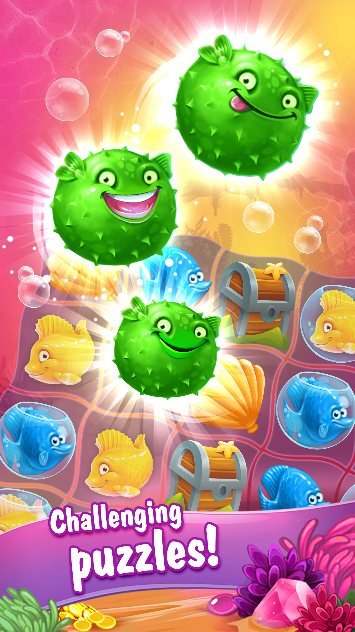 Viber Mermaid Puzzle Match 3 게임 스크린샷