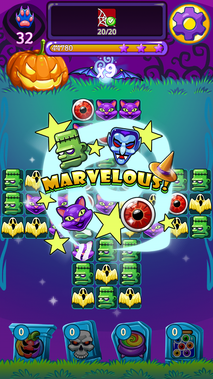 할로윈 마녀 퍼즐의 세계 게임 스크린샷