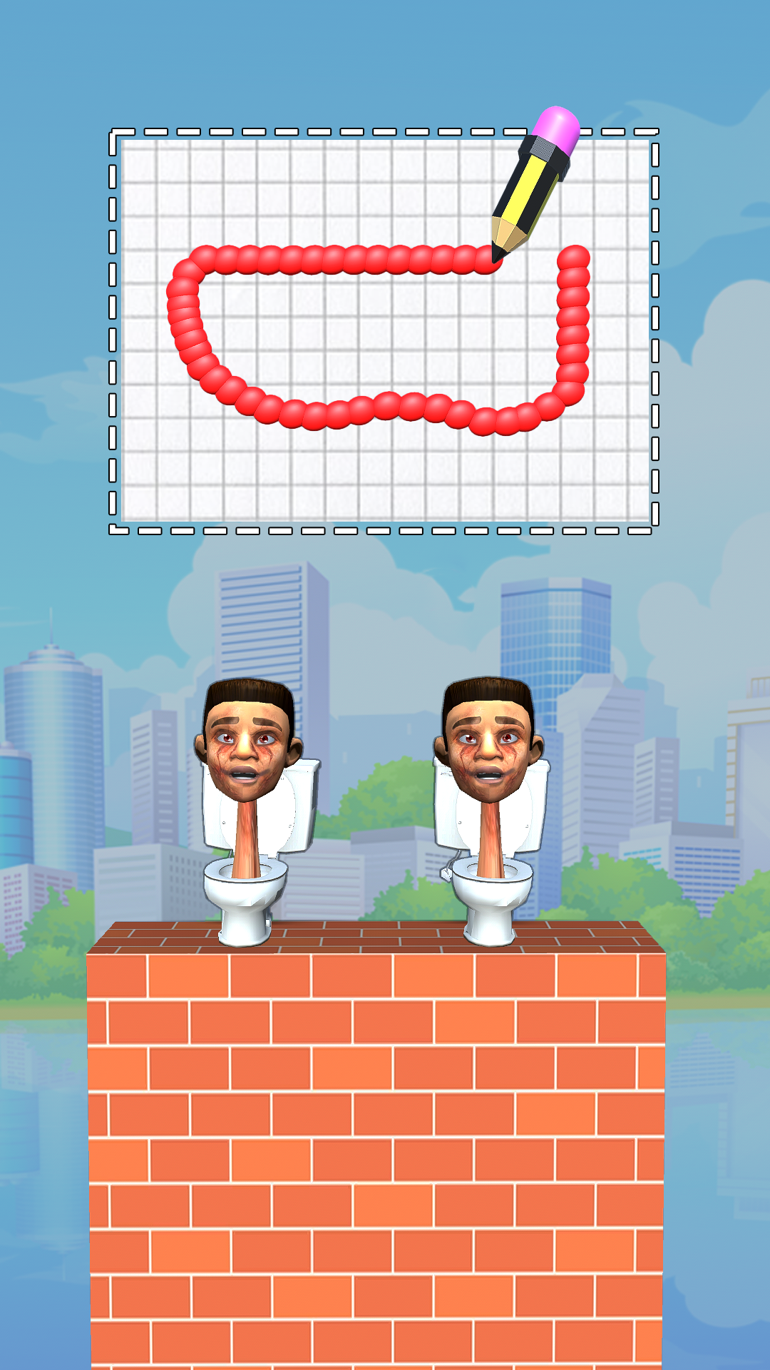 Draw To Smash : Toilet Puzzle Game Screenshot