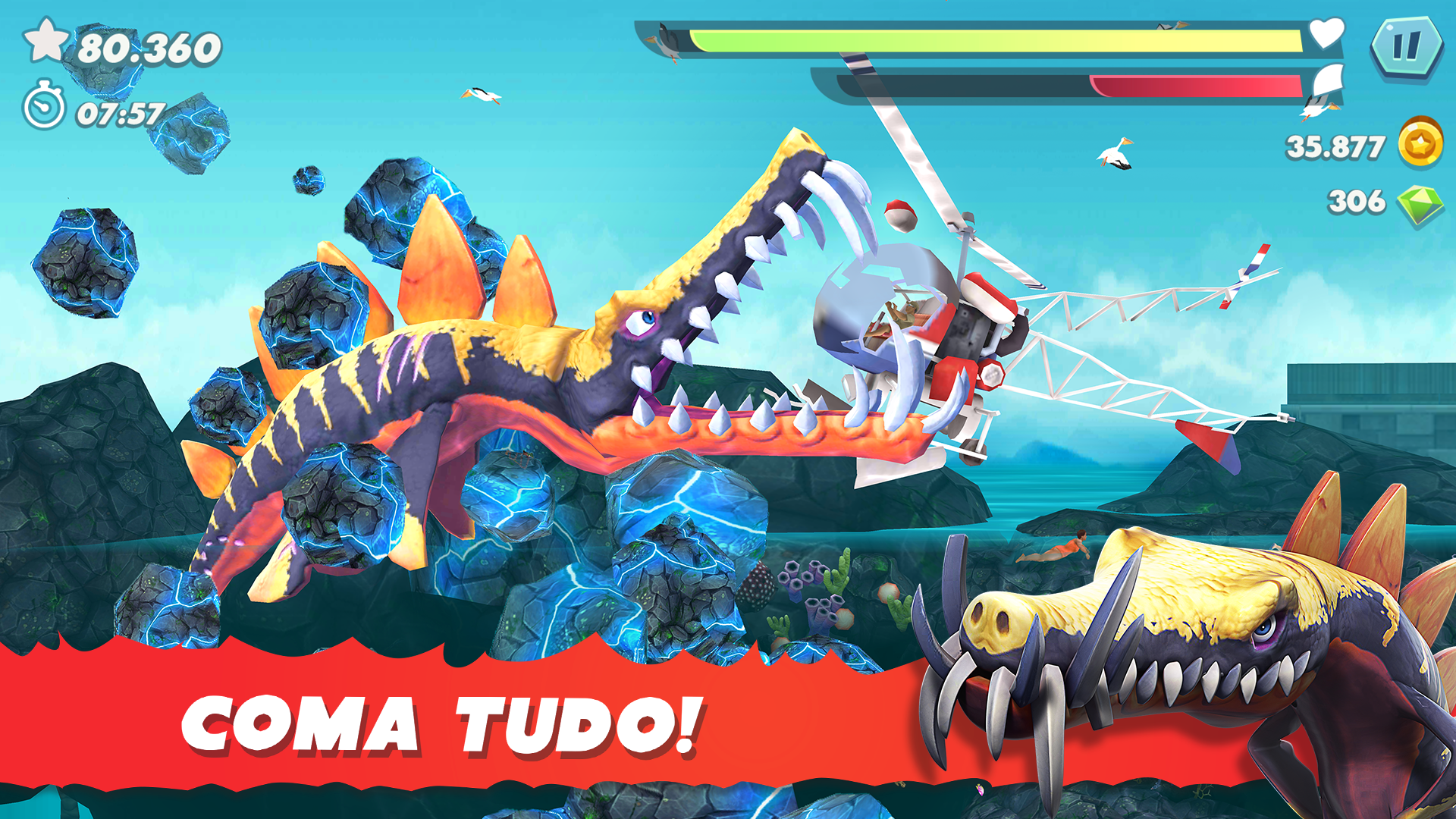 Captura de Tela do Jogo Hungry Shark Evolution: Ataque