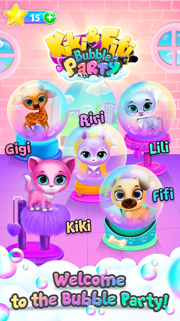 Kiki & Fifi Bubble Party 게임 스크린 샷