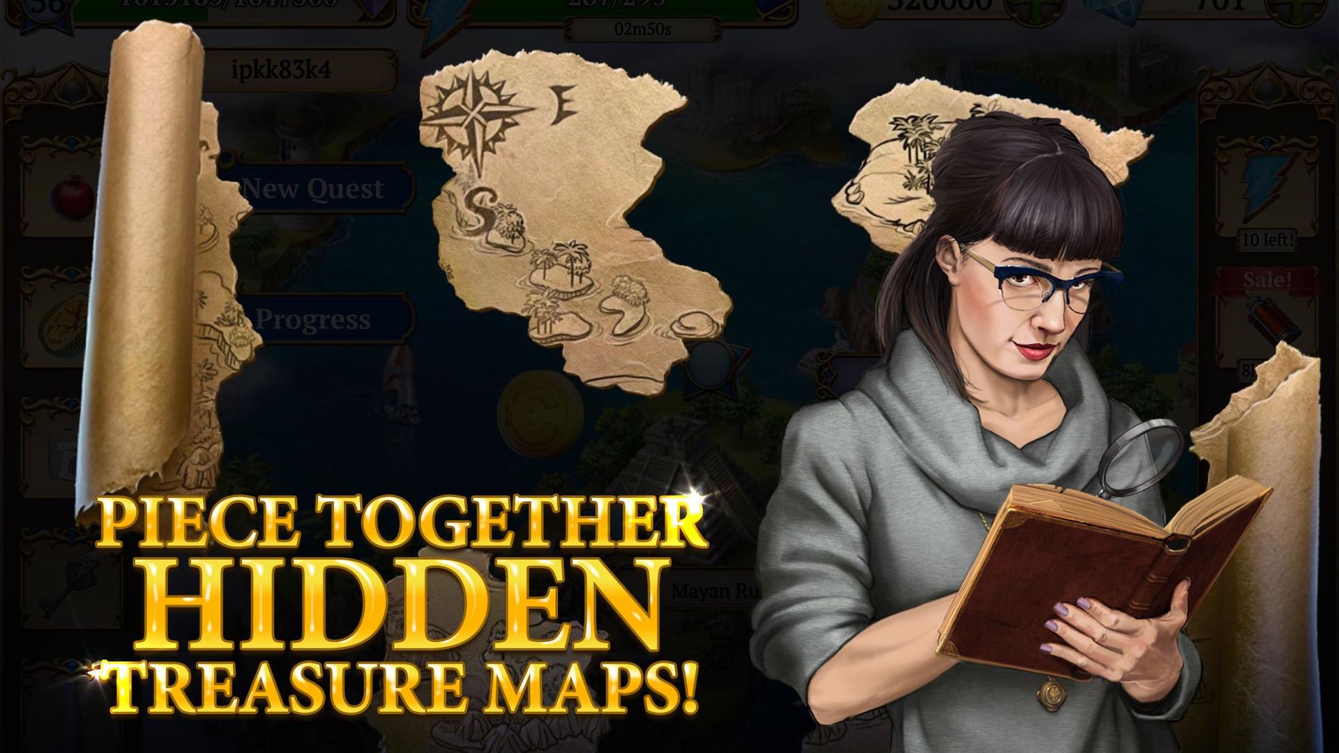 Screenshot of Treasure Match 3: Free Gem Matching Adventure Game