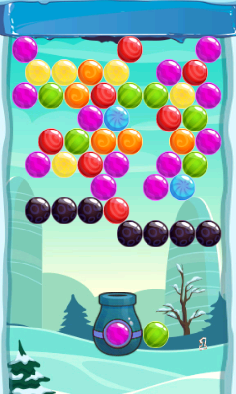 Captura de Tela do Jogo Snow Winter Bubble Shooter
