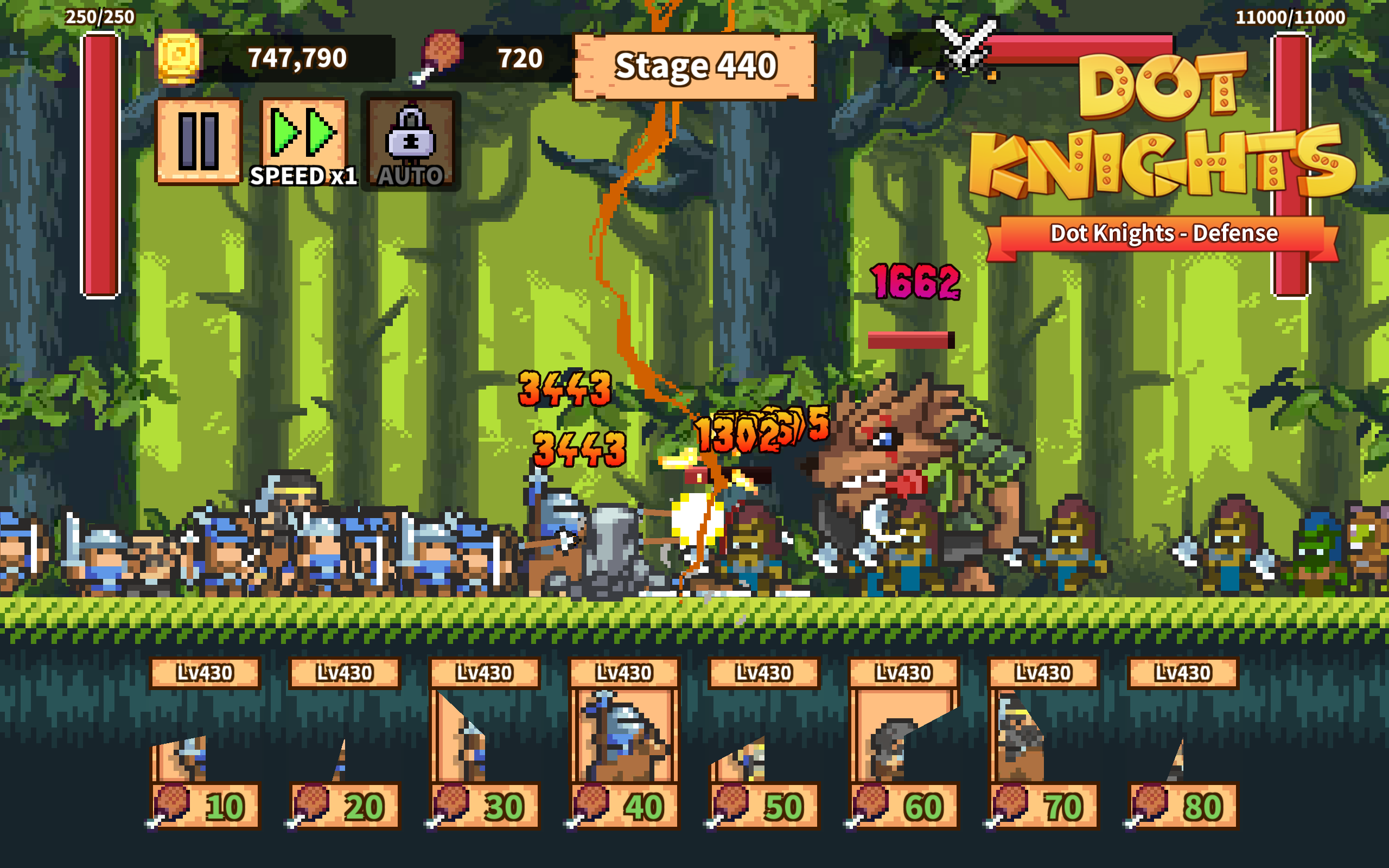 Dot Knights: Pixel Defense War Game Screenshot