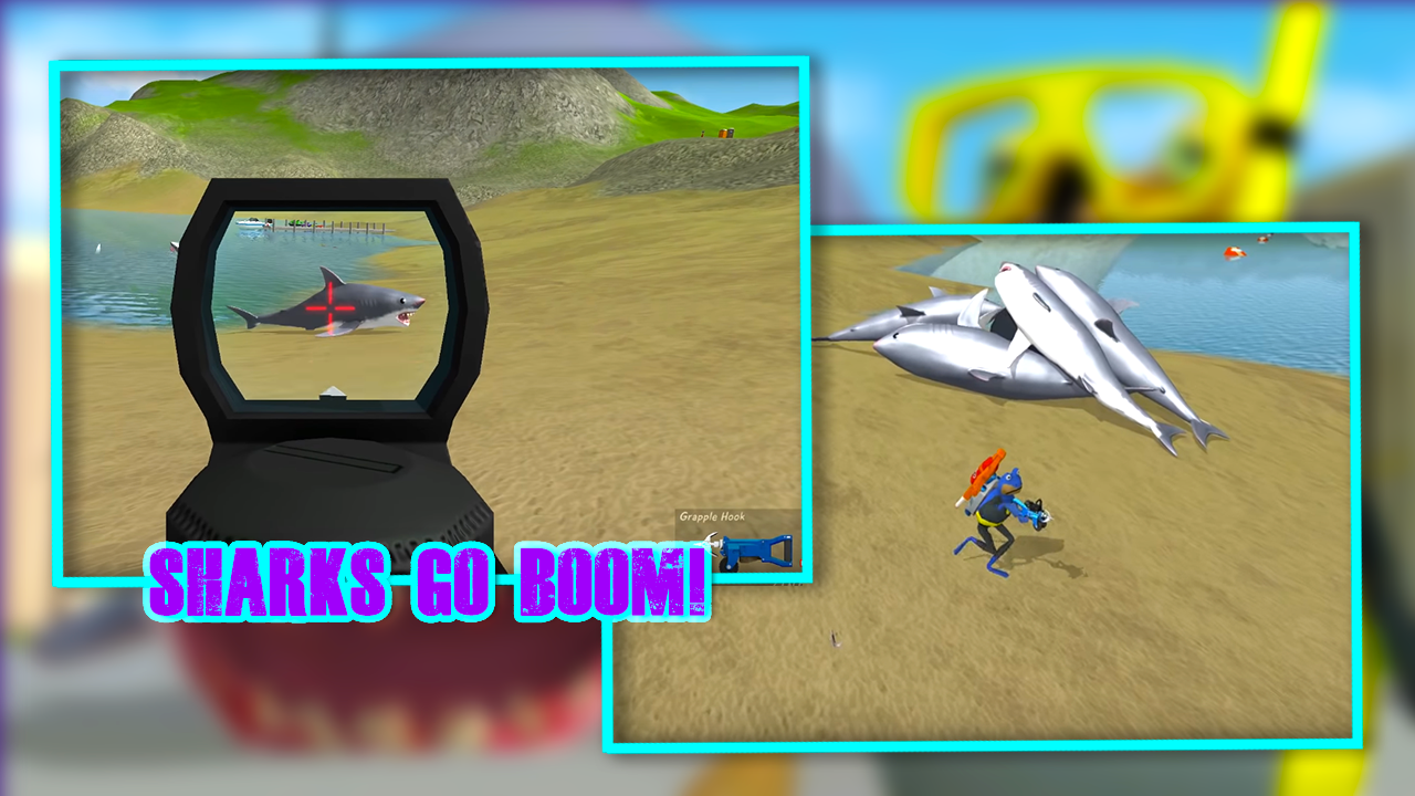 Screenshot of Amazing Frog 3D - SHARKS GO BOOM!