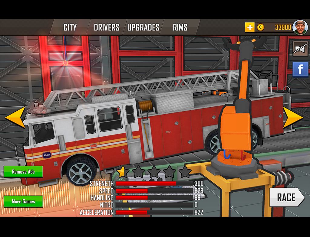 Fire Truck Racer: Chicago 3D 게임 스크린 샷