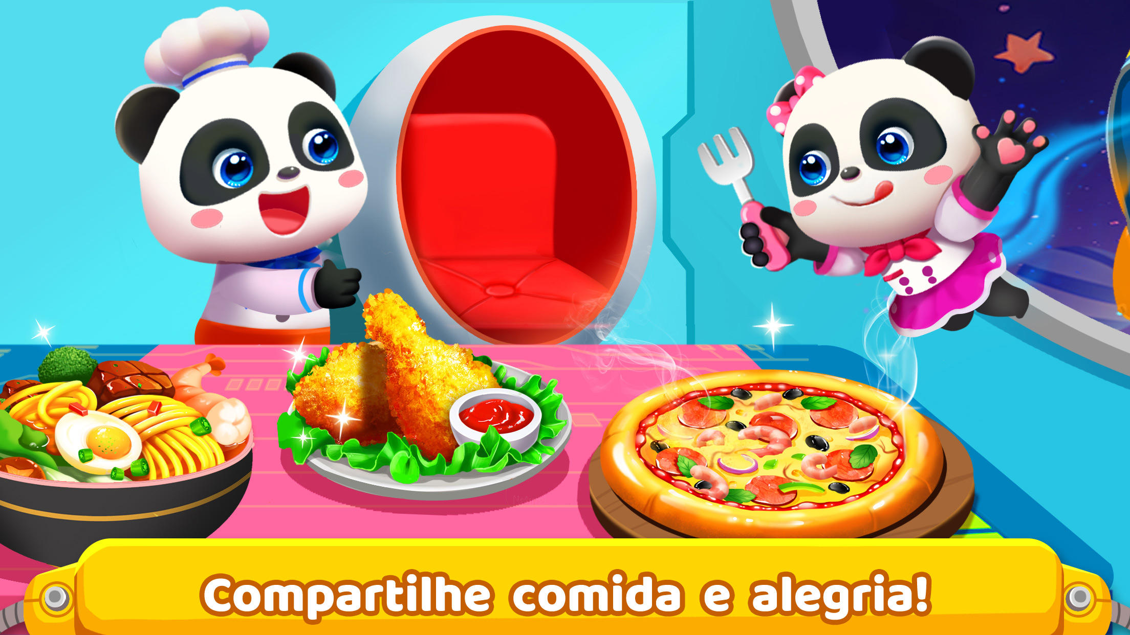Captura de Tela do Jogo Cozinha Espacial do Panda