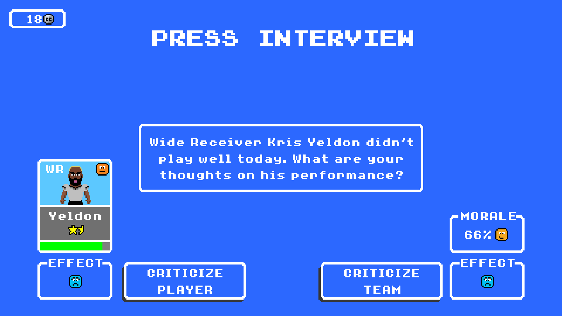 Retro Bowl Game Screenshot