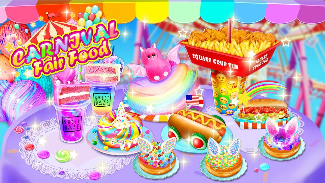Unicorn Chef Carnival Fair Food: Games for Girls 게임 스크린 샷