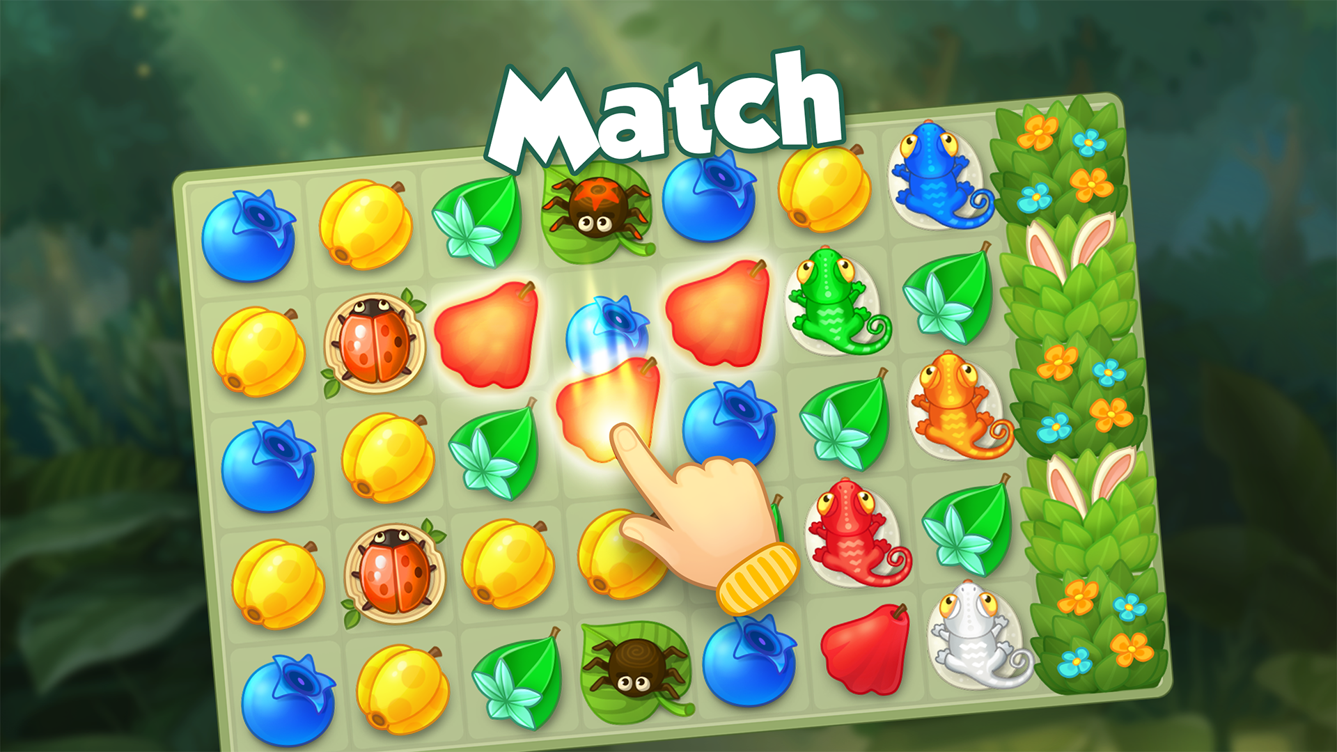 Bloomberry match-3 story. Merg Game Screenshot