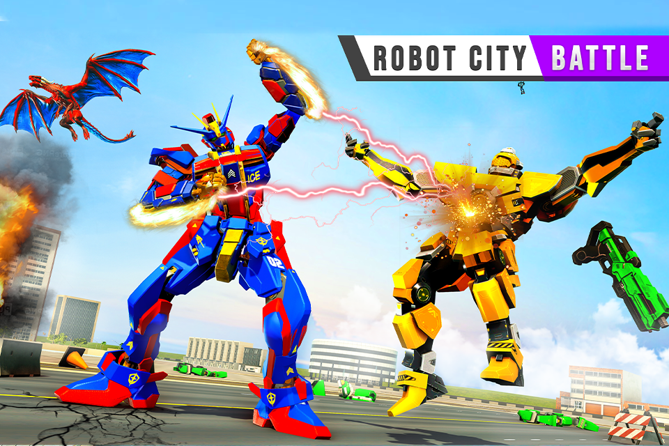 Police Shark Robot Car Game Game Screenshot